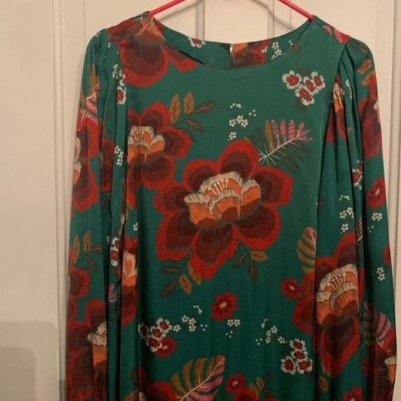 RARE! NWT FARM Rio x Anthropologie Marenko dress in green floral print Size M - Picture 4 of 5
